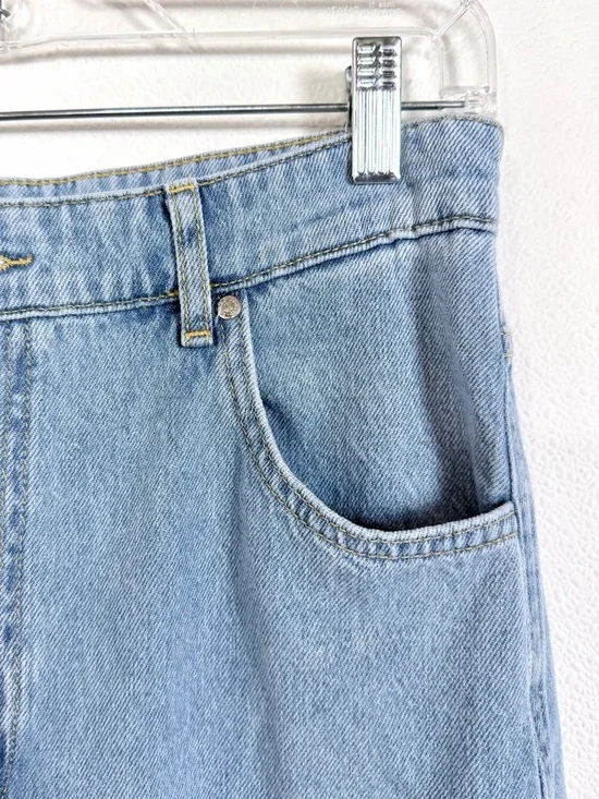 Sandro Paris High Waist Wide Straight Leg Jeans Light Wash 100% Cotton Denim 42 - Picture 5 of 16